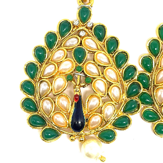 Pota Stone Peacock Dangler Earrings