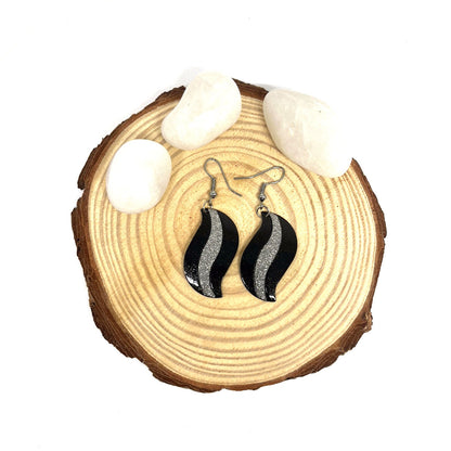 Waves drops Earrings - Black