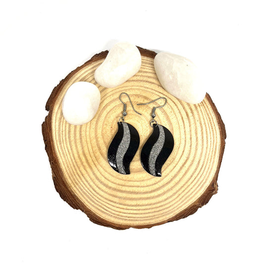 Waves drops Earrings - Black