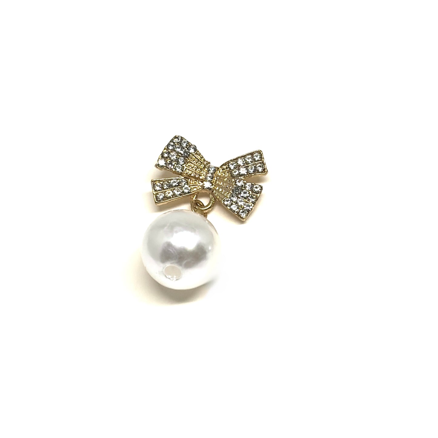 Rhinestone Bow pearl earrings