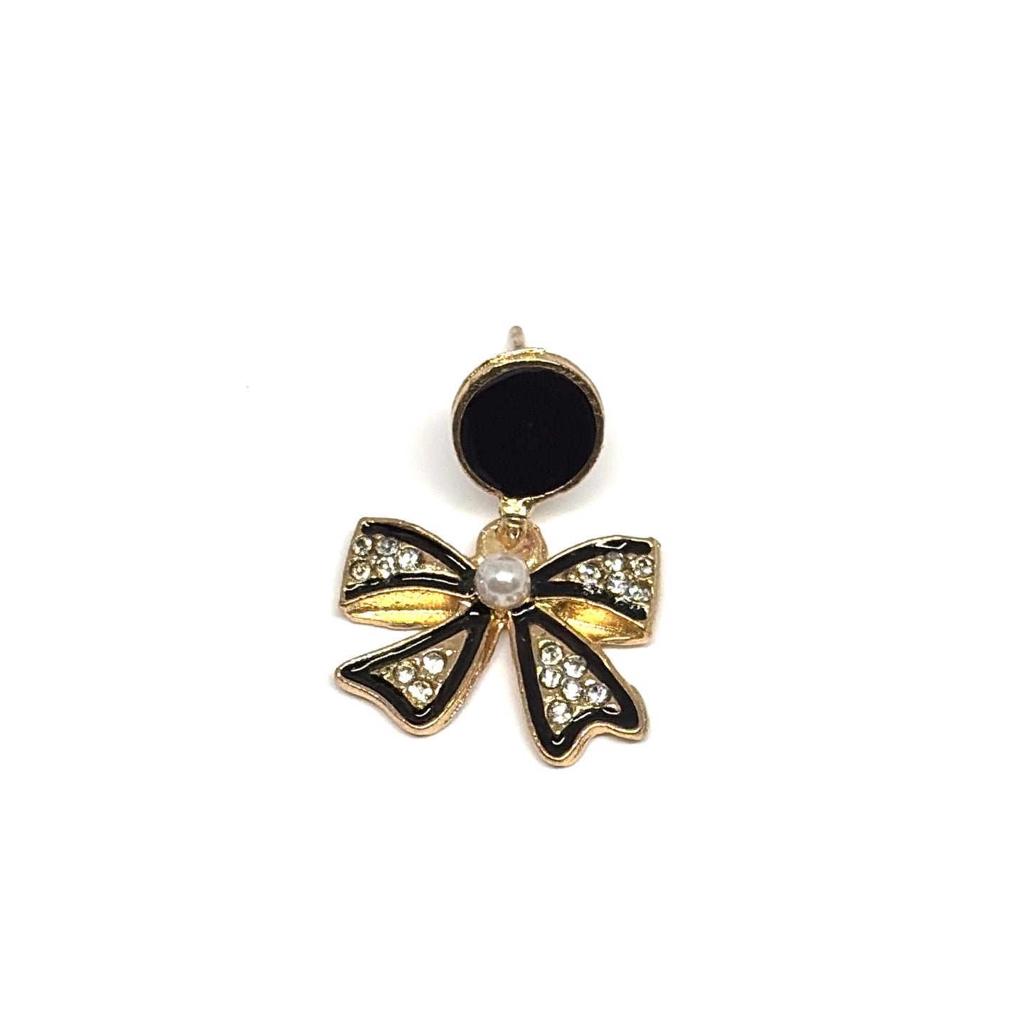 Rhinestone Black bow earrings