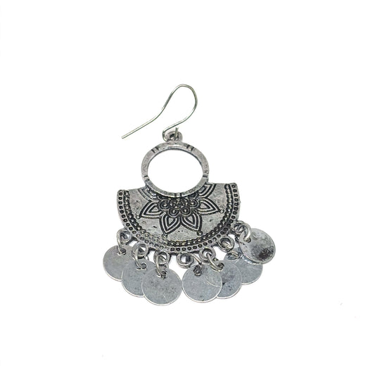 Half Moon mandala design earrings