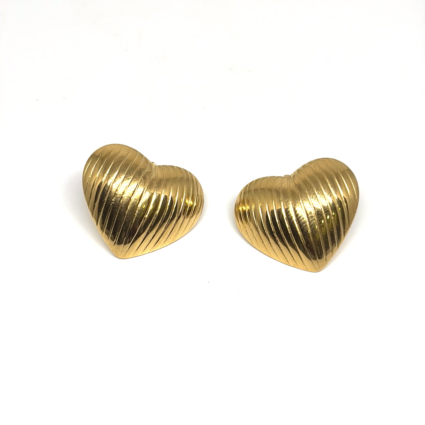 Embosed Heart Shaped Earrings