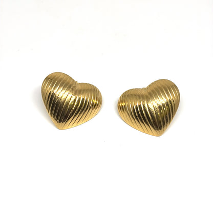 Embosed Heart Shaped Earrings