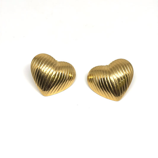 Embosed Heart Shaped Earrings
