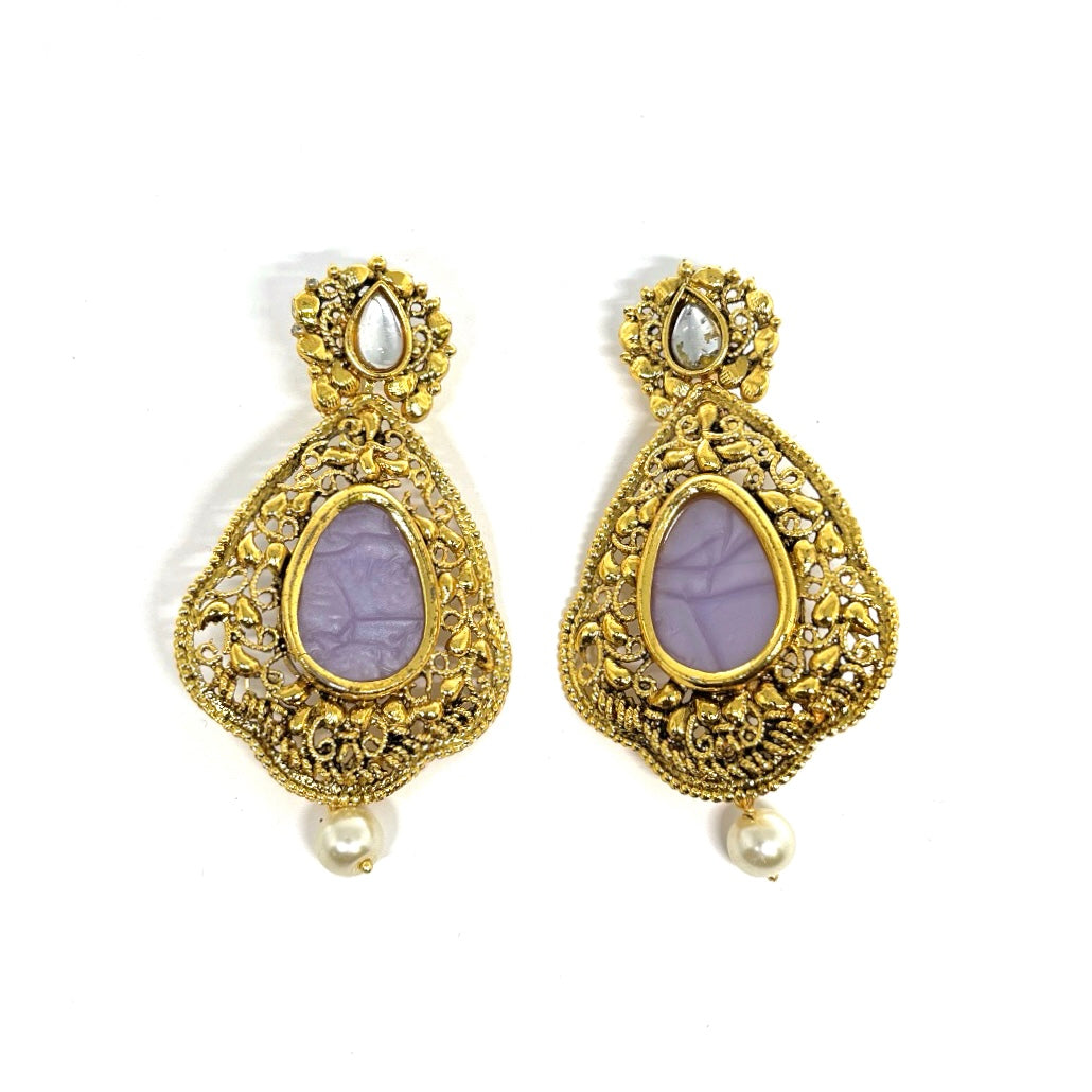 Dangler Earrings - Light Purple