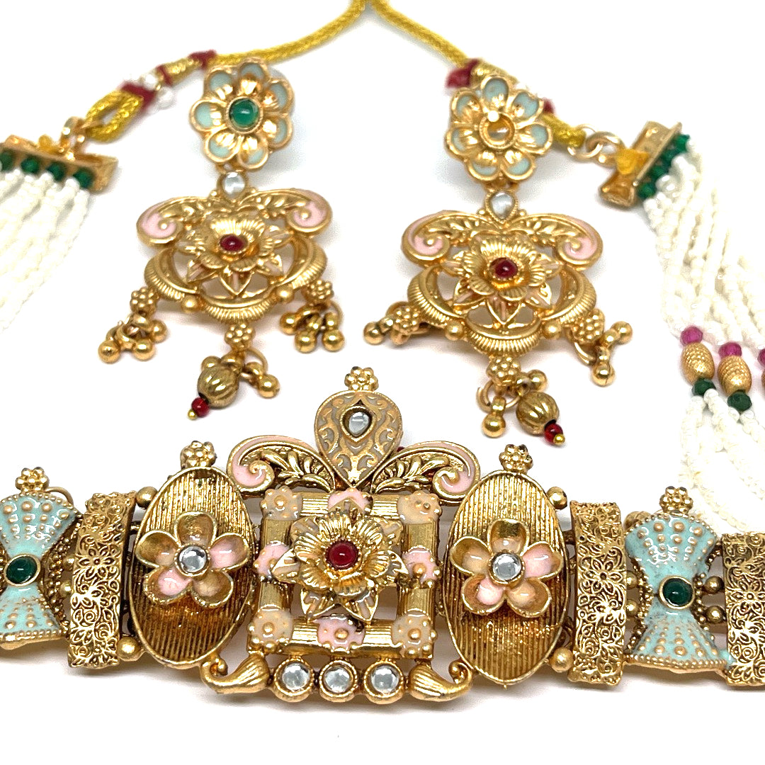 Floral Choker necklace set
