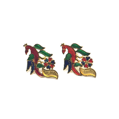 Meenakari Chain Pendent - peacock with flower