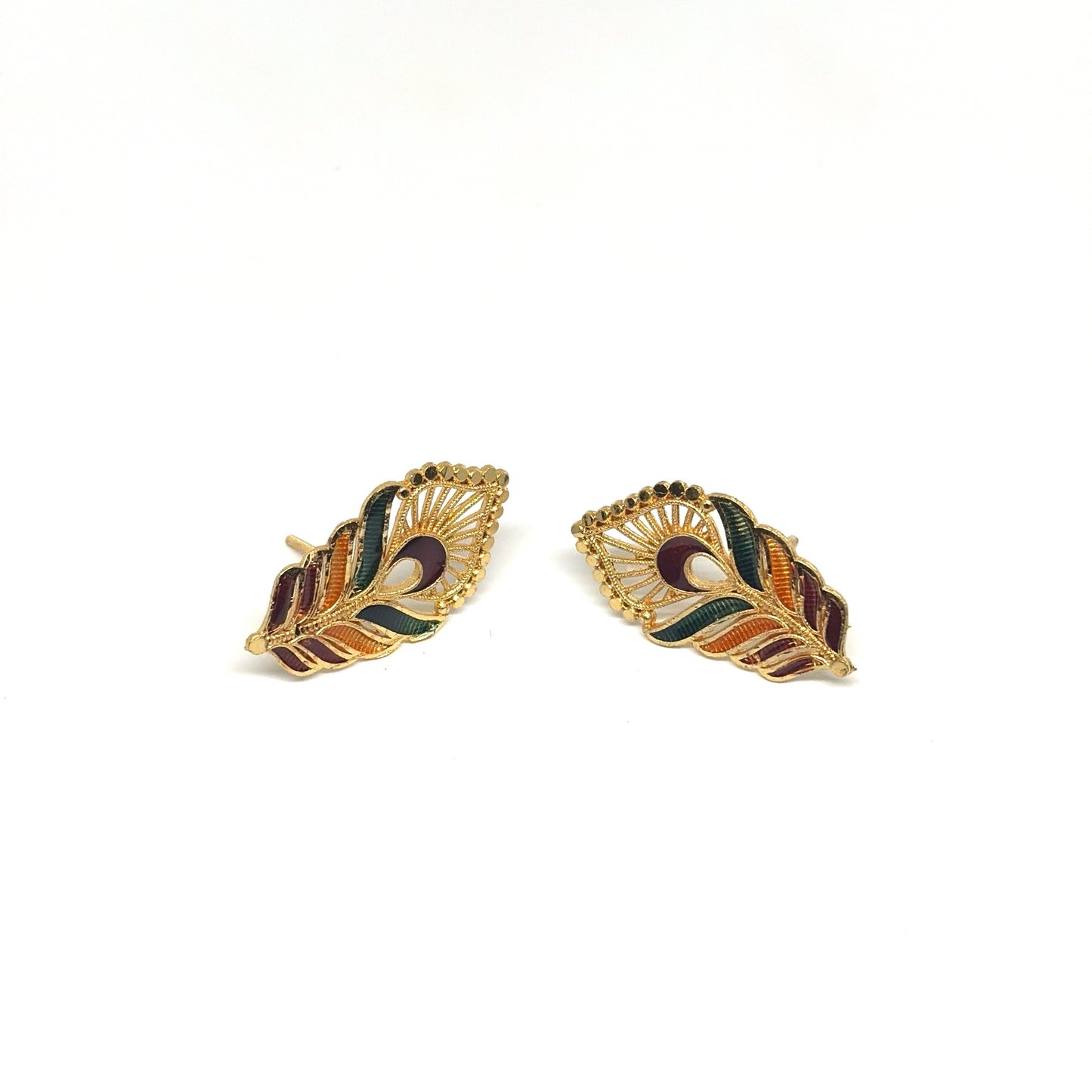 Meenakari Chain Pendent - Peacock feather