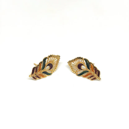 Meenakari Chain Pendent - Peacock feather