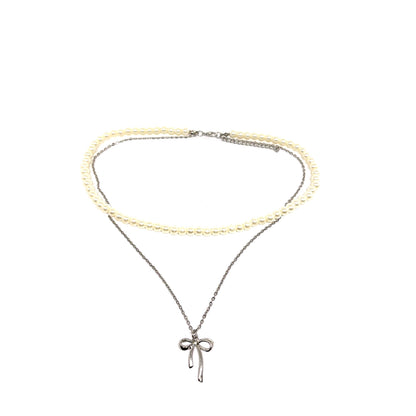 Dual layered bow pearl set